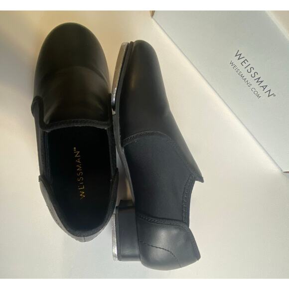 Weissman Black Slip-on Tap Dance Shoe black Size 4AM Style W1500 - Picture 7 of 8